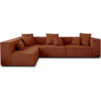 Lisa Design Colombine, Modulares Ecksofa links, 5-Sitzer, aus Cord , Terrakotta - Orange