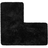MY HOME Badematte »Sanremo, Badvorleger, Badezimmer Teppich, sehr weich«, rutschhemmend beschichtet, fußbodenheizungsgeeignet-schnell trocknend, Badteppich, unifarben, rechteckig, rund & als 3-tlg. Set erhältlich schwarz