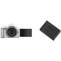 Canon EOS R50 Systemkamera + RF-S 18-45 is STM Objektiv - Spiegellose Kamera & 9967B002 Akku LP-E17, schwarz