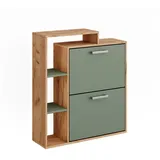 Vicco Schuhkipper Orlando, Goldkraft Eiche/Grün, 80 x 90 cm