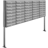 AL Briefkastensysteme 39 Fächer Premium Edelstahl Stand Briefkasten Anlage für Post A4 modern, robust, wetterfest, Artikelnummer: 132V39S5