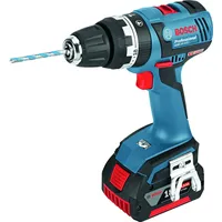 Bosch Professional Akku-Schlagbohrschrauber GSB 18 V-EC mit 2 x 4,0 Ah Li-Ion, Schnellladegerät AL 1860 CV, L-BOXX, 1 Stück, 06019E9101