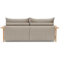 Schlafsofa INNOVATION LIVING TM "MALLOY W 3-Sitzer, sehr bequem, hochwertige Verarbeitung" Sofas Gr. B/H/T: 230cm x 80cm x 118cm, Polyester, beige (gravel) hohe Rückenlehne, Dauerschläfer, stabile Armlehnen, Bettfunktion