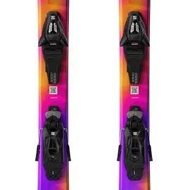 Salomon LUX Jr S + C5 GW J75 Junior Alpin Skier Paket Rhodamine Red / Saffron / Black - 100