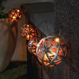 esotec Solar Kugel-Lichterkette Valerie - silber / kupfer winterfest 103016 - Kupfer/Silber/Gold