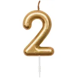 Rico Design Zahlenkerze 2, Gold