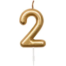 Rico Design Zahlenkerze 2, Gold