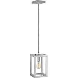 Licht-Erlebnisse Pendelleuchte HAVIN Nickel poliert Stahl höhenverstellbar LE121121