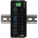Exsys Ex-1187hmvs (USB-B, 7 Ports), Dockingstation - USB Hub, Schwarz