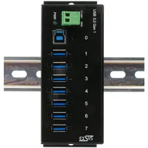 Exsys Ex-1187hmvs (USB-B, 7 Ports), Dockingstation - USB Hub, Schwarz