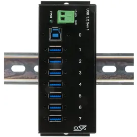 Exsys Ex-1187hmvs (USB-B, 7 Ports), Dockingstation - USB Hub, Schwarz