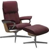 Stressless Stressless® »Admiral«, (Set, Relaxsessel inkl. Hocker), mit Cross Base, Größe M & L, Holzakzent Eiche, rot