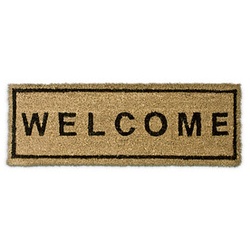 relaxdays Kokosmatte Welcome braun 25,0 x 75,0 cm