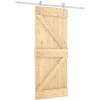 vidaXL Schiebetür mit Beschlag links 85 x 210 cm braun