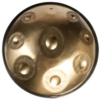 FAME Handpan,Handpan Four F-Andango 22" Edelstahl Gold Finish 9 Töne Stimmung F3 Low Pygmy 440 Hz Frequenz inklusive Bag PRO meditativer Klang", Handpans und Steel Tongue Drums, Handpans, Handpan, Handpan, F-Andango Handpan