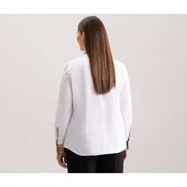 Seidensticker Popeline-Bluse mit Karodetail - Damen - Gr. 36 - weiß