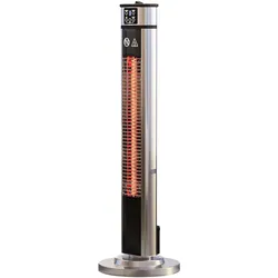 Stand Heizstrahler | Edelstahl | H: 148 cm | 2000W | 3 Heizstufen | Infrarot Wärmestrahler, Infrarotstrahler