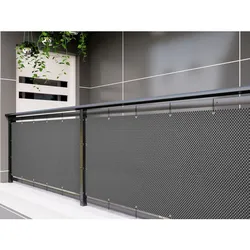 Polyrattan PVC Sichtschutzmatte 300x100 Balkon Sichtschutz Zaun Windschutz grau