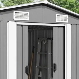vidaXL Geräteschuppen 3,78 x 2,45 m grau