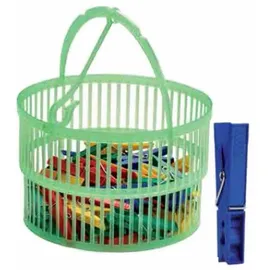 Alpfa Wäscheklammerkörbchen mit 50 Klammern extra ausziehbares Mehrzweckkörbc...