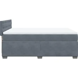 vidaXL Boxspringbett 140 x 200 cm Dunkelgrau