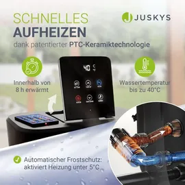 Juskys SpaLuxe 185 x 185 Grau/Blau inkl. LED-Beleuchtung