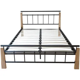 Homestyle4u Metallbett 140x200 Natur Bettgestell Mit Lattenrost