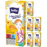 bella for teens Slipeinlagen Energy: speziell auf die Bedürfnisse sehr junger Frauen abgestimmt, 6er Pack (6 x 20 Stück)