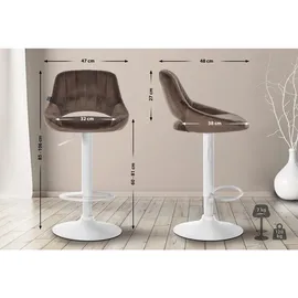CLP Barhocker Milet 85 x 47 x 48 cm Braun/Weiß