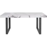 Guido Maria Kretschmer Home&Living Esstisch Sinaia, mit einer MDF folierten Marmor-Optik Tischplatte, U-Gestell aus Metall grau
