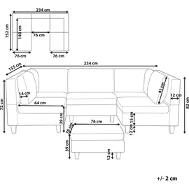 Beliani 5-Sitzer Wohnlandschaft Wohnzimmer Wohnecke