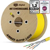 HB-Digital CAT 7 Kabel Netzwerkkabel max. 1000 MHz S/FTP AWG23 LSZH gelb