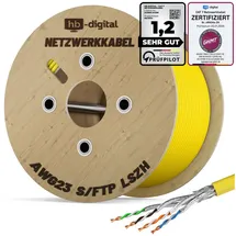 HB-Digital CAT 7 Kabel Netzwerkkabel max. 1000 MHz S/FTP AWG23 LSZH gelb