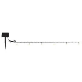 GLOBO Solar-Lichterkette Kunststoff 1,8 cm Schwarz Matt