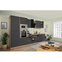 Respekta Küche Küchenblock grifflose Einbau Küchenzeile 345 cm Eiche