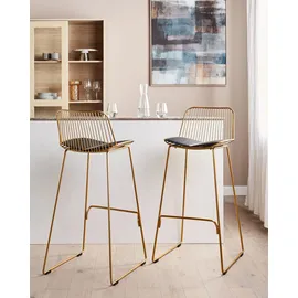 Beliani Barstuhl 2er Set 2er Set 2 x 2 x 2 cm Gold/Schwarz