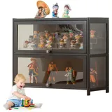 Dtyubfg 1~5 Schichten vitrinenschrank Bambus-Aufbewahrungsschrank, Vitrine mit AcryltüR, Curio-SchräNke, Flip-Schranktür-Design, ist staubdicht und leicht zu reinigen Sich für Schlafzimme Eckvitrine