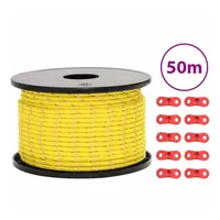 vidaXL Zeltleine reflektierend gelb 50 m 5 mm