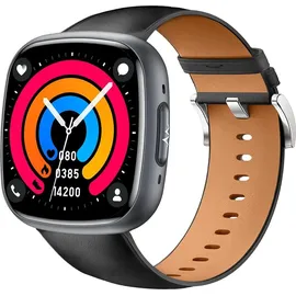 knauermann Neo 2 Eckig 42 mm Schwarz Lederarmband Schwarz