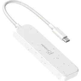 j5create Umweltfreundlicher USB-C-zu-Hub Typ C Gen 2 mit 4 Anschlüssen, - Weiß