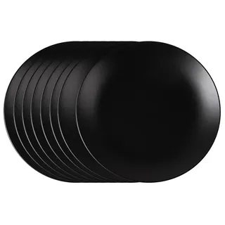 Shopping4u-24 Speiseteller Ø 27 cm Schwarz matt - 8er Set