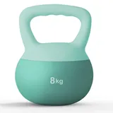 sogesfurniture Weiche Kettlebell 8 kg, Kugelhantel Weich, Bodenschonende Schwunghantel Kugelgewicht für Frauen Gewichtheben, Krafttraining Fitness Gymnastik, Grün