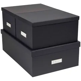 Bigso Box of Sweden Aufbewahrungsbox INGE 3-tlg. dunkelgrau