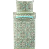 BASSETTI Bettwäsche + 1 Kissenhülle aus 100% Baumwollsatin in der Farbe Pistaziengrün V1, Maße: 135x200 + 1 K 80x80 cm - 9327377