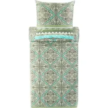 BASSETTI Bettwäsche + 1 Kissenhülle aus 100% Baumwollsatin in der Farbe Pistaziengrün V1, Maße: 135x200 + 1 K 80x80 cm - 9327377