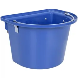 Transportkrippe, Futtertrog zum Einhängen, Turnier-Futterkrippe mit Tragegriff, blau