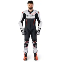 Alpinestars GP-R7 Lederkombi - Weiß/Schwarz/Neon-Rot - 58