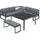 Kettler Ocean Casual Dining Dininglounge Tisch 112,5x112,5cm Aluminium/Polyester Dunkelgrau|Hellgrau