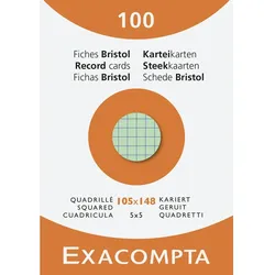 Exacompta 100er Packung Karteikarten kariert 105x148mm