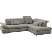 Set One by Musterring Ecksofa "SO 4100 mit komfortablen Federkern und Kopfteilverstellung", grau (grau 10), B:291cm H:80cm T:226cm, SET ONE BY MUSTERRING, Sofas, Ecksofa, wahlweise mit Bettfunktion und Sitztiefenverstellung, L-Form